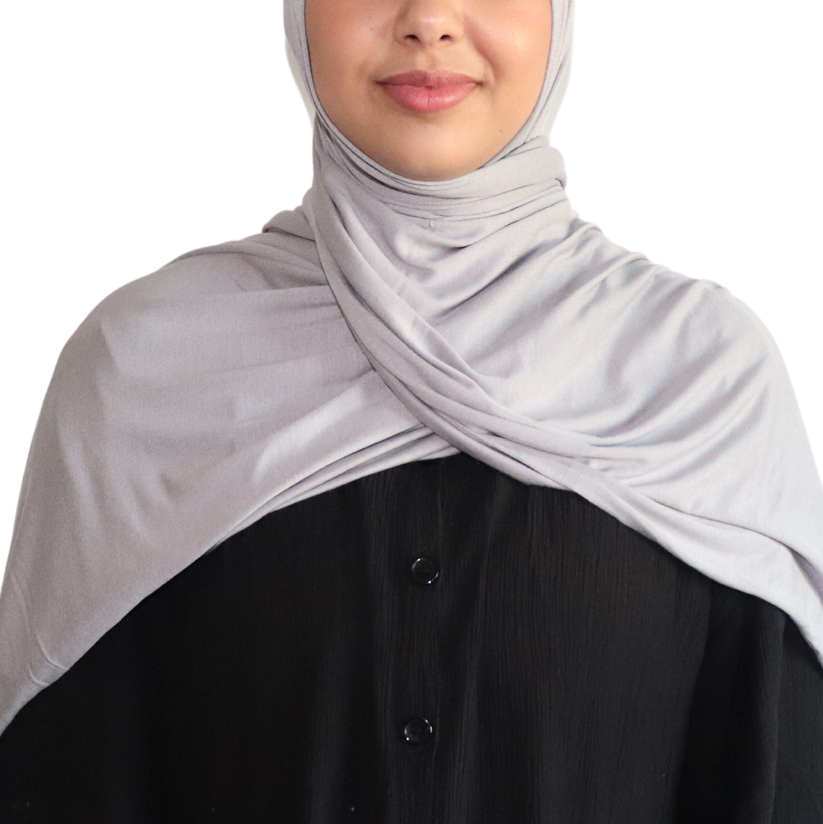 Bamboo Jersey Hijab - Grey