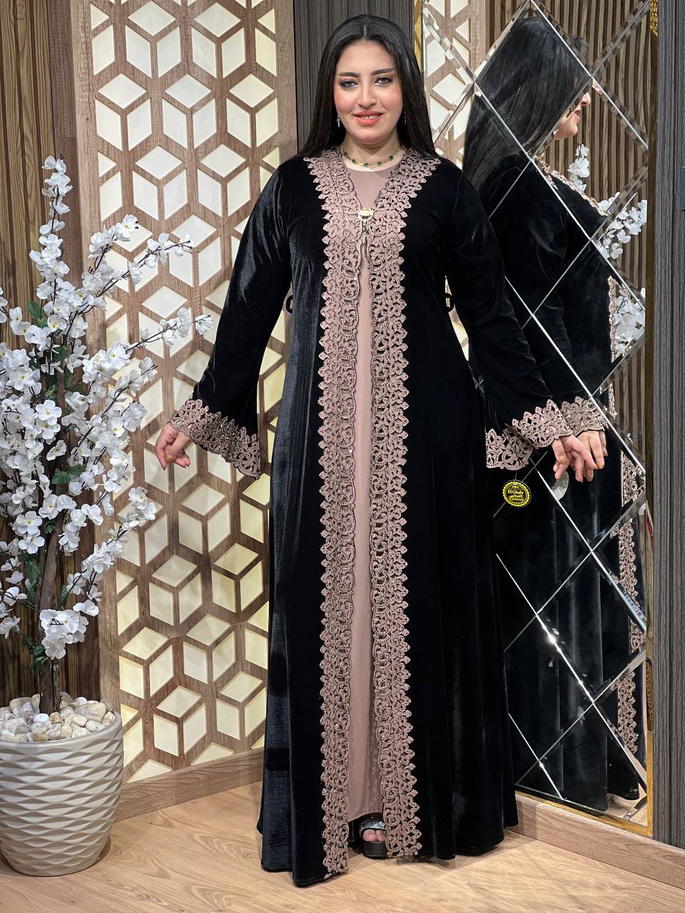2 piece Velvet Abaya