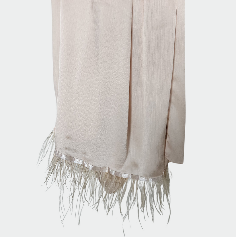 Feather Embellished Hijab - Champagne