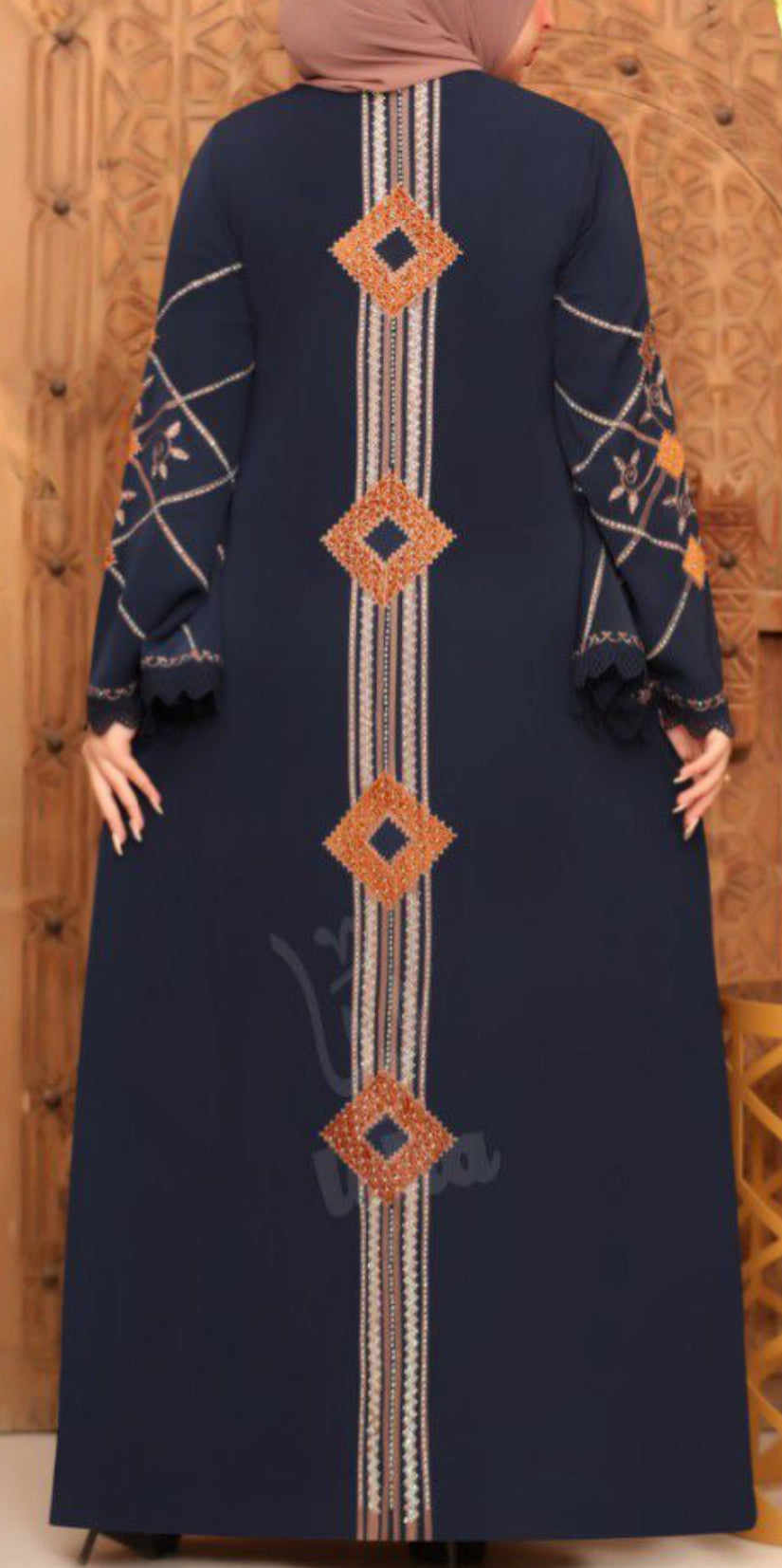 Platinum Floral Embroidered abaya 1008