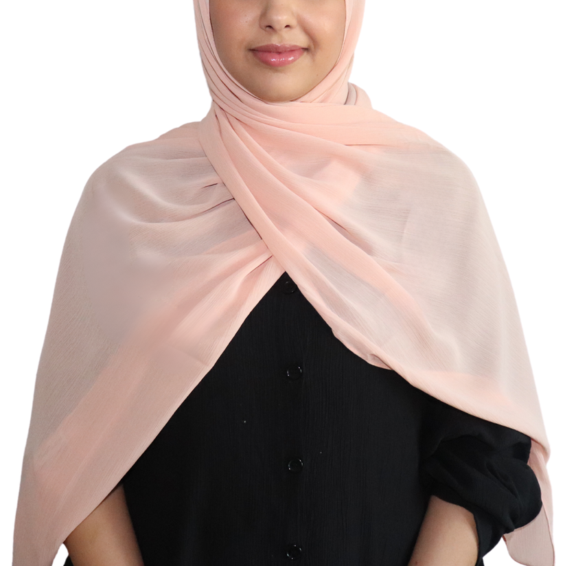 Crinkle Chiffon Hijab - Melon