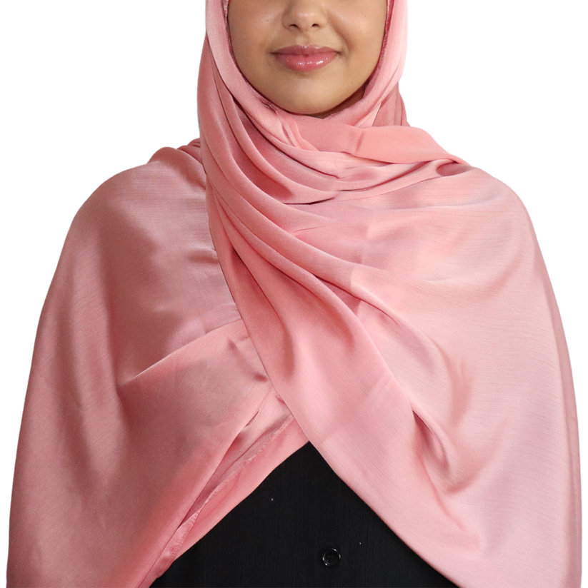 Satin Crinkle Chiffon Hijab - Candy