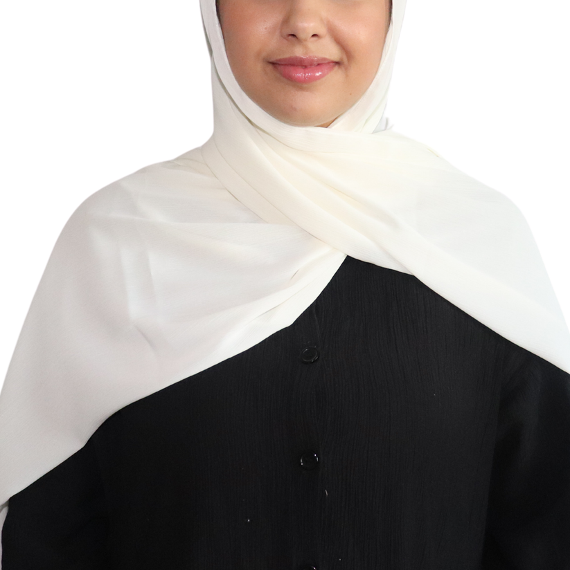 Crinkle Chiffon Hijab - Ivory