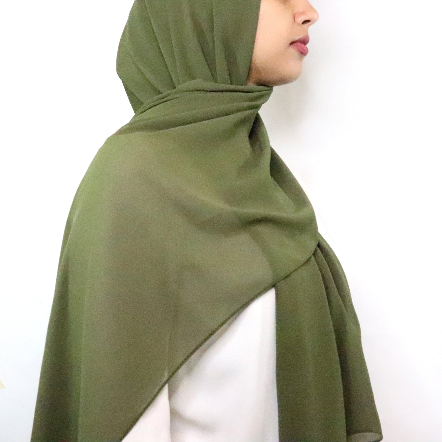 Premium Chiffon Hijab - Olive