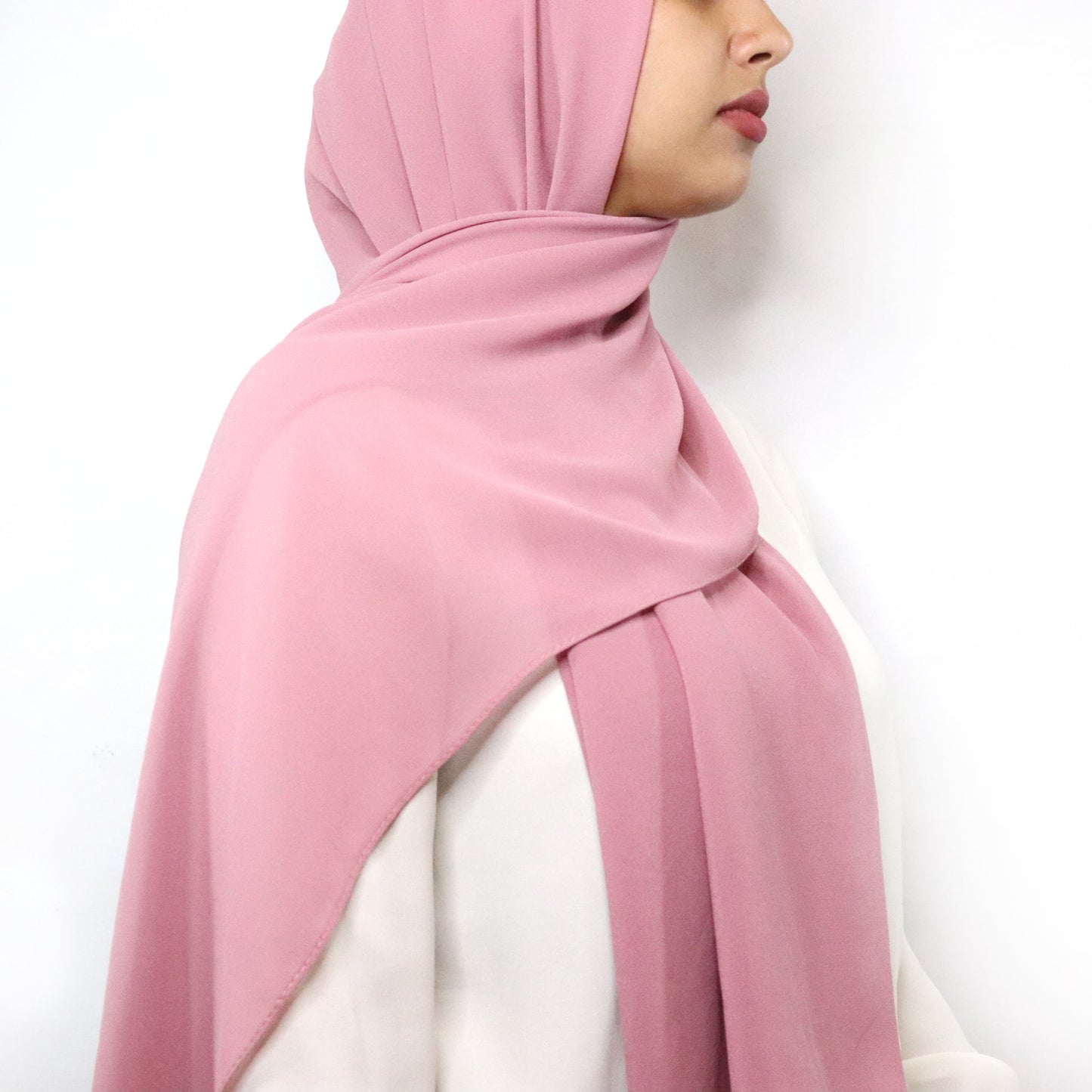 Premium Chiffon Hijab - Dusty Pink