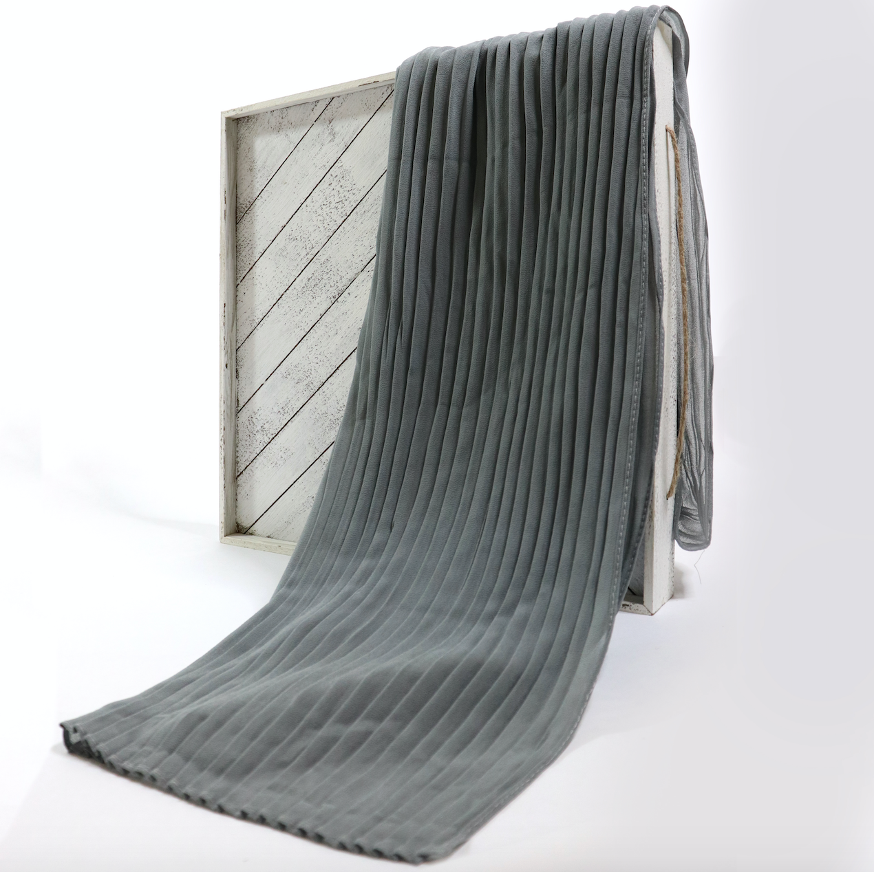 Pleated Chiffon Hijab - Grey