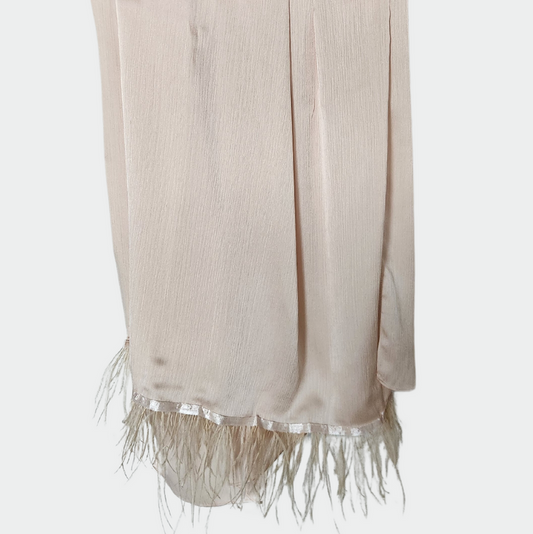 Feather Embellished Hijab - Champagne