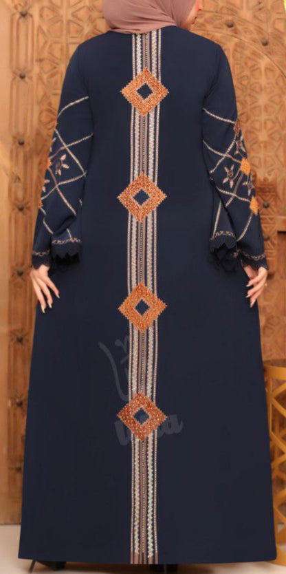 Platinum Floral Embroidered abaya 1008