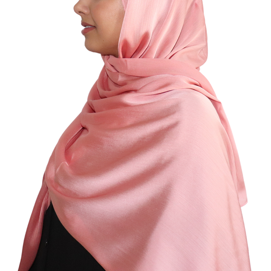 Satin Crinkle Chiffon Hijab - Candy