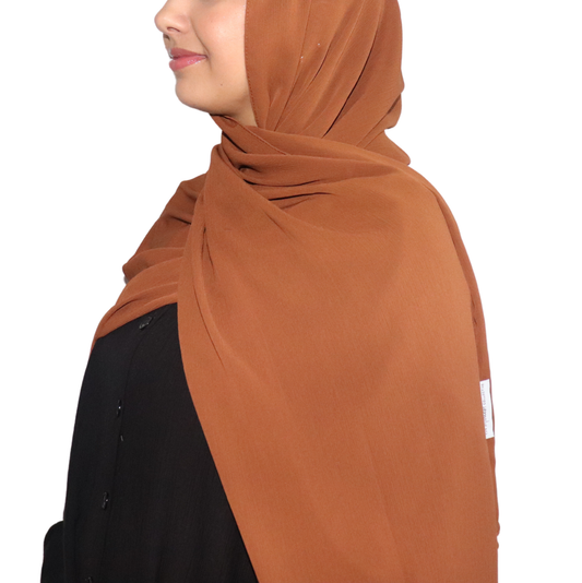 Crinkle Chiffon Hijab - Coffee