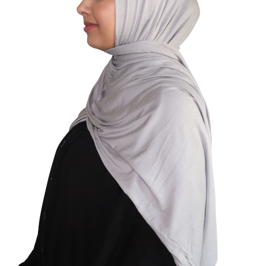 Bamboo Jersey Hijab - Grey