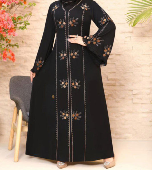 Black Floral Embroidered 1089