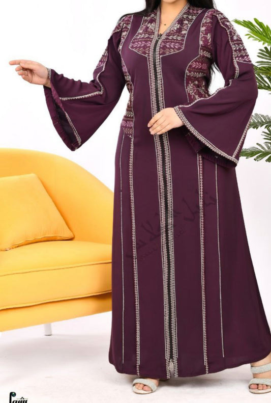 Embellished purple Abaya - Najmas 1075