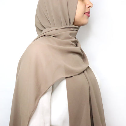 Premium Chiffon Hijab - Taupe