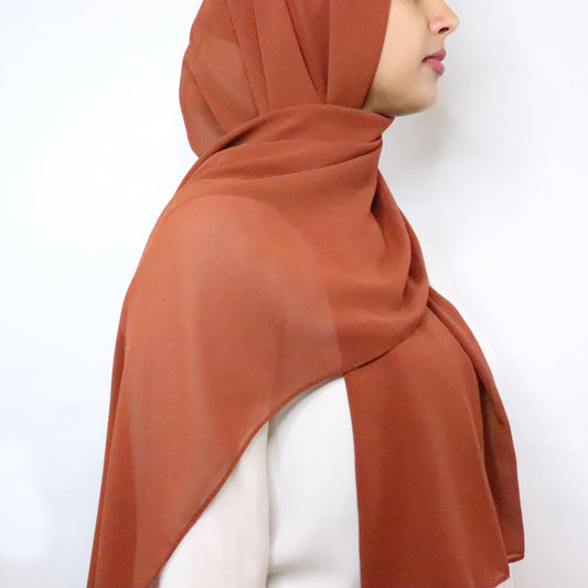 Premium Chiffon Hijab - Brick