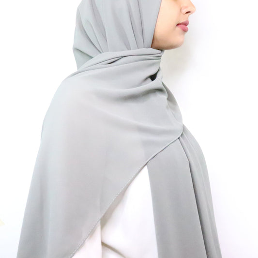 Premium Chiffon Hijab - Concrete