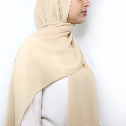 Premium Chiffon Hijab - Sand