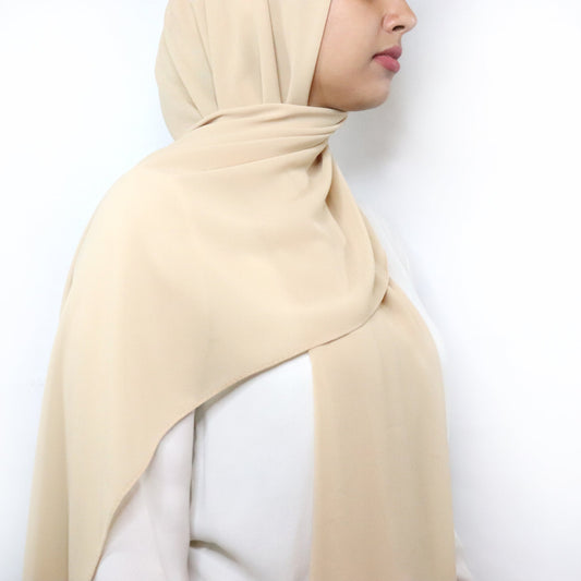 Premium Chiffon Hijab - Sand