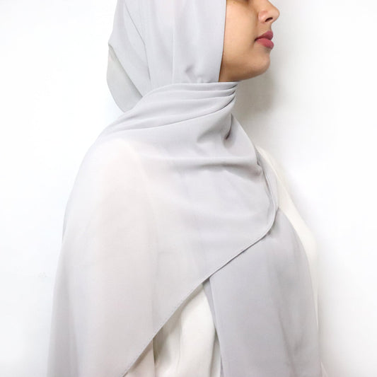 Premium Chiffon Hijab - Light Grey