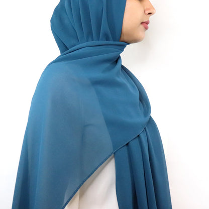 Premium Chiffon Hijab - Midnight Blue