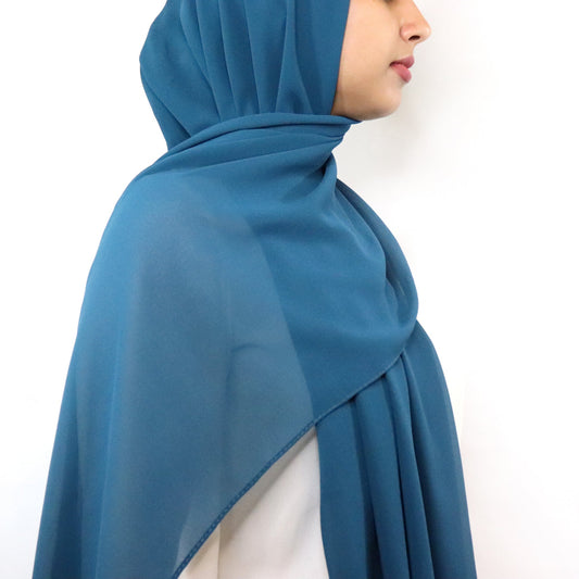 Premium Chiffon Hijab - Midnight Blue
