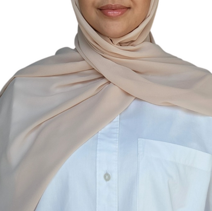 Premium Chiffon Hijab - Skin