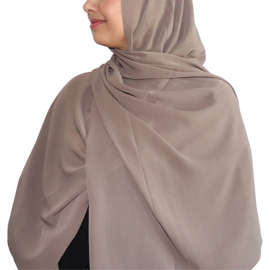 Crinkle Chiffon Hijab - Wood